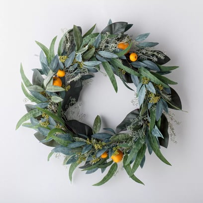 26 Artificial Citrus and Eucalyptus Wreath Green - Threshold designed with Studio McGee