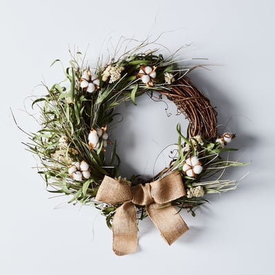 Creekside Farms Cotton Blossom Wreath